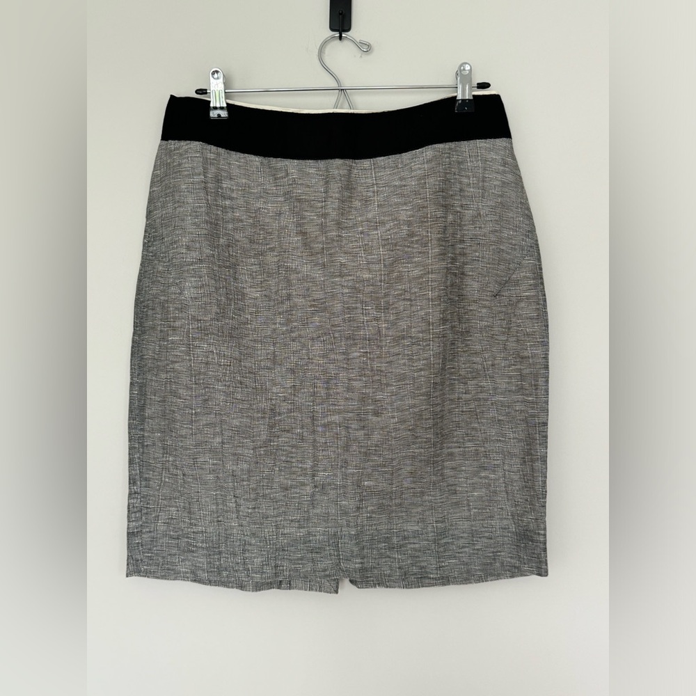 J Crew Beige/Black Crinkled Linen Blend Mini Skirt in size 8 office work‎